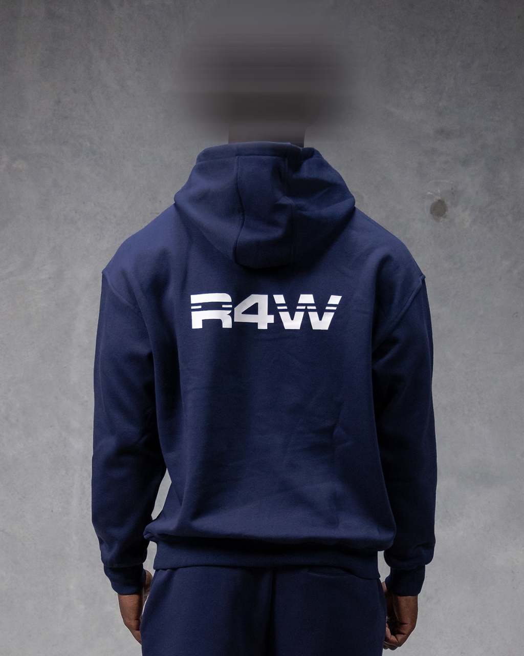 R4W FLEECE HOODIE NAVY BLUE