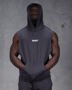 R4W SLEEVELESS HOODIE CHARCOAL