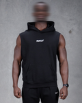 R4W SLEEVELESS HOODIE BLACK