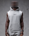 R4W SLEEVELESS HOODIE MARL GREY