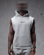 R4W SLEEVELESS HOODIE MARL GREY