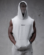 R4W SLEEVELESS HOODIE MARL GREY