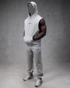 R4W SLEEVELESS HOODIE MARL GREY