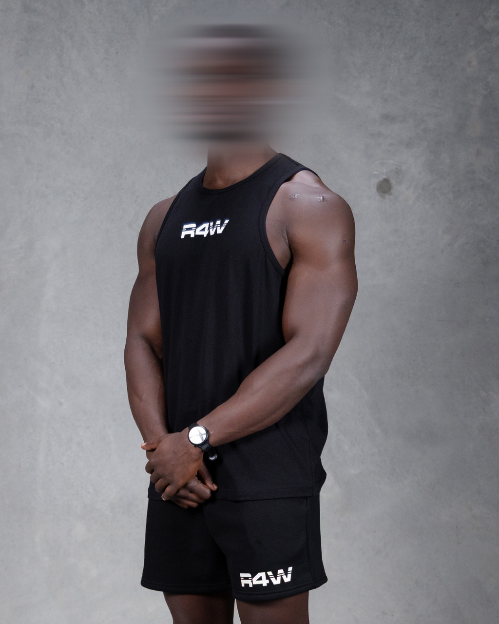 R4W SINGLET BLACK