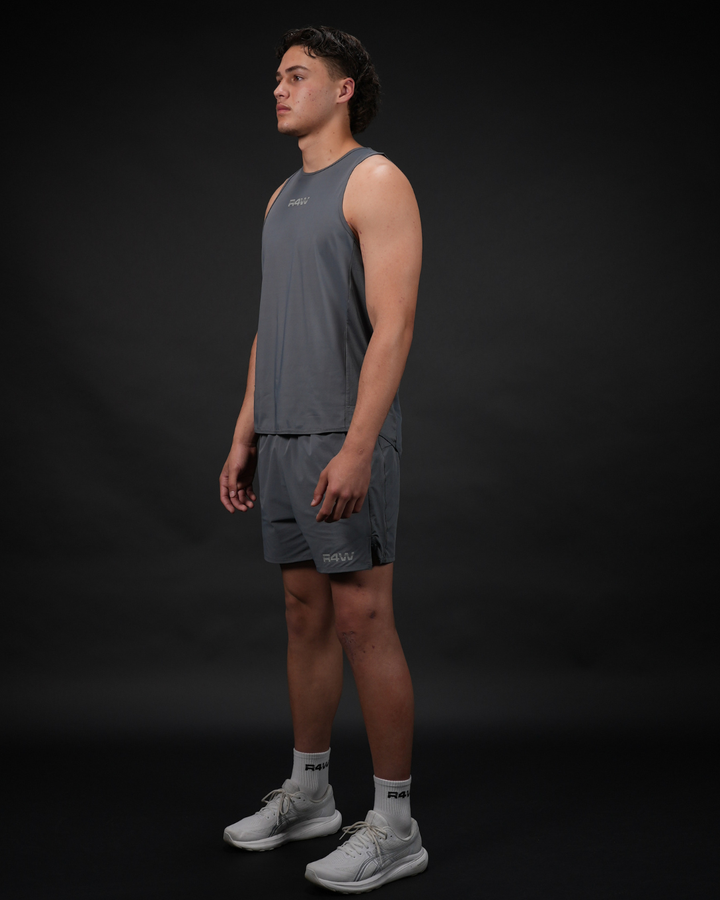 R4W ESSENTIALS SINGLET SLATE GREY