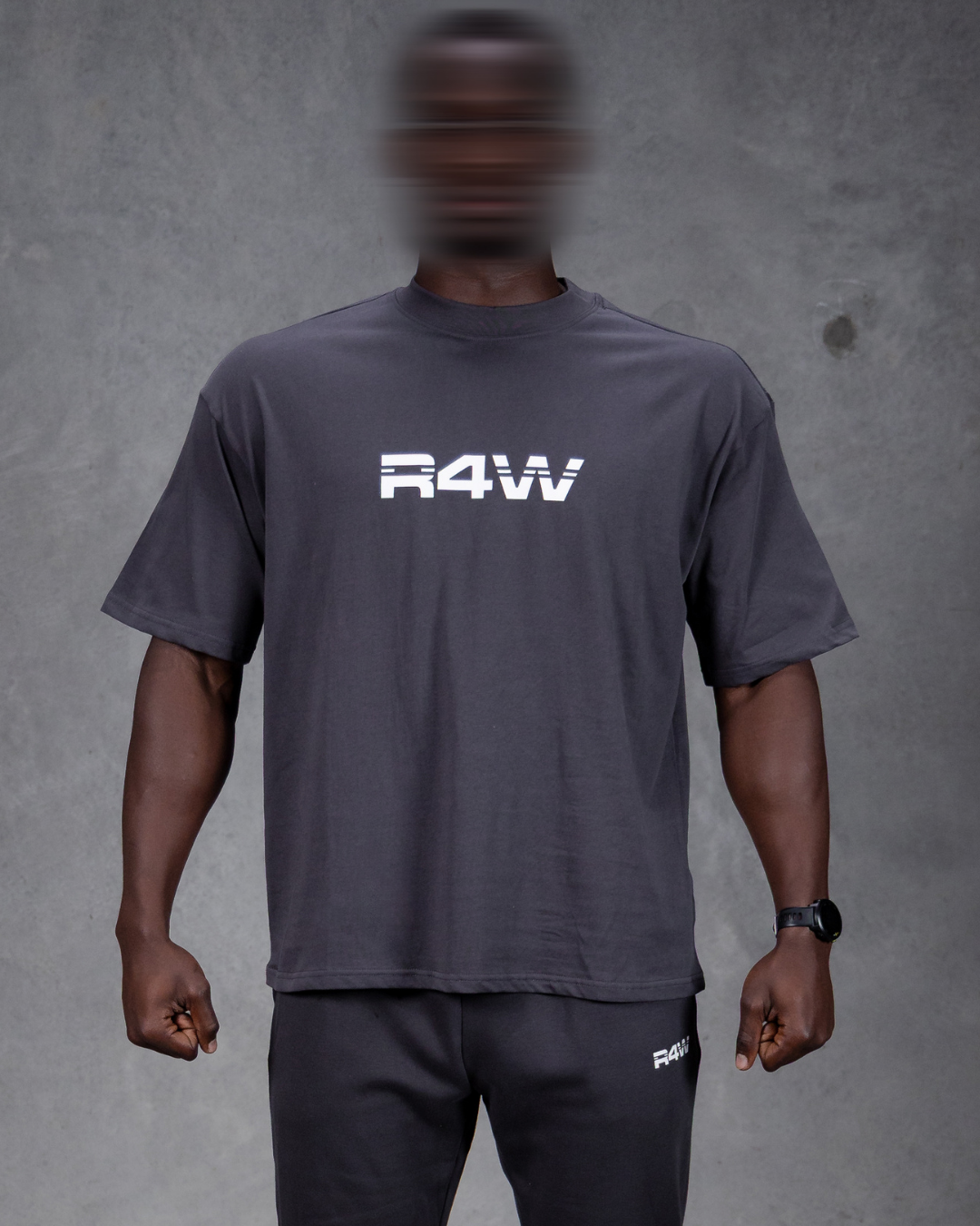 R4W OVERSIZED TEE CHARCOAL