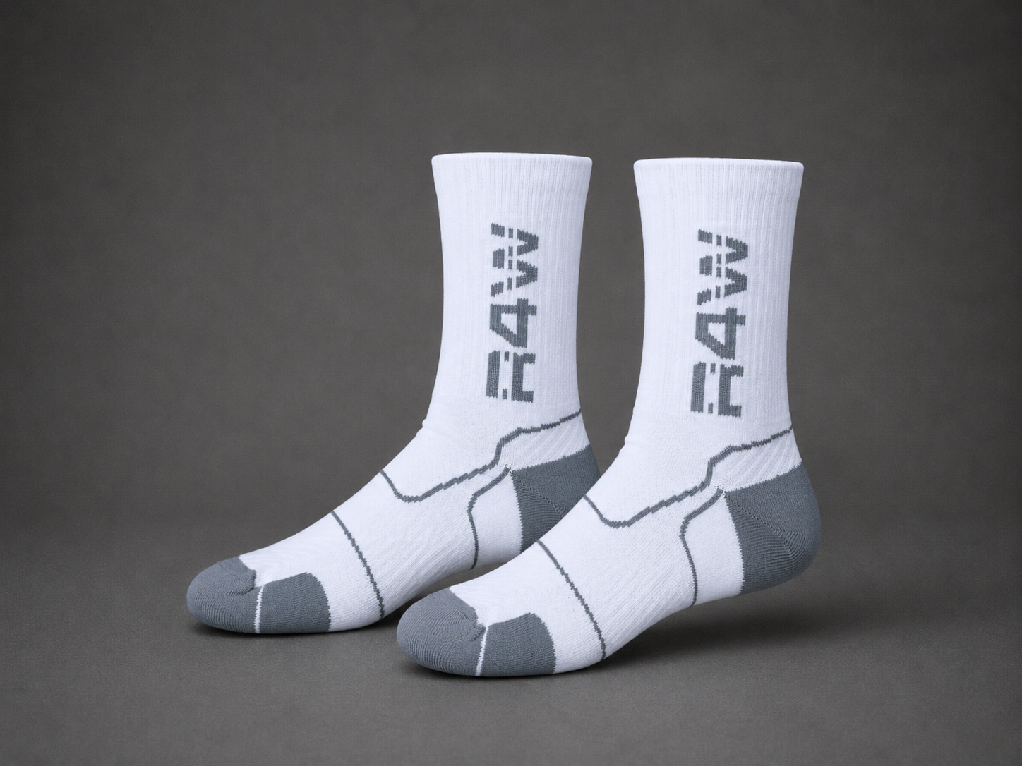 R4W COMPRESSION SOCKS WHITE/GREY