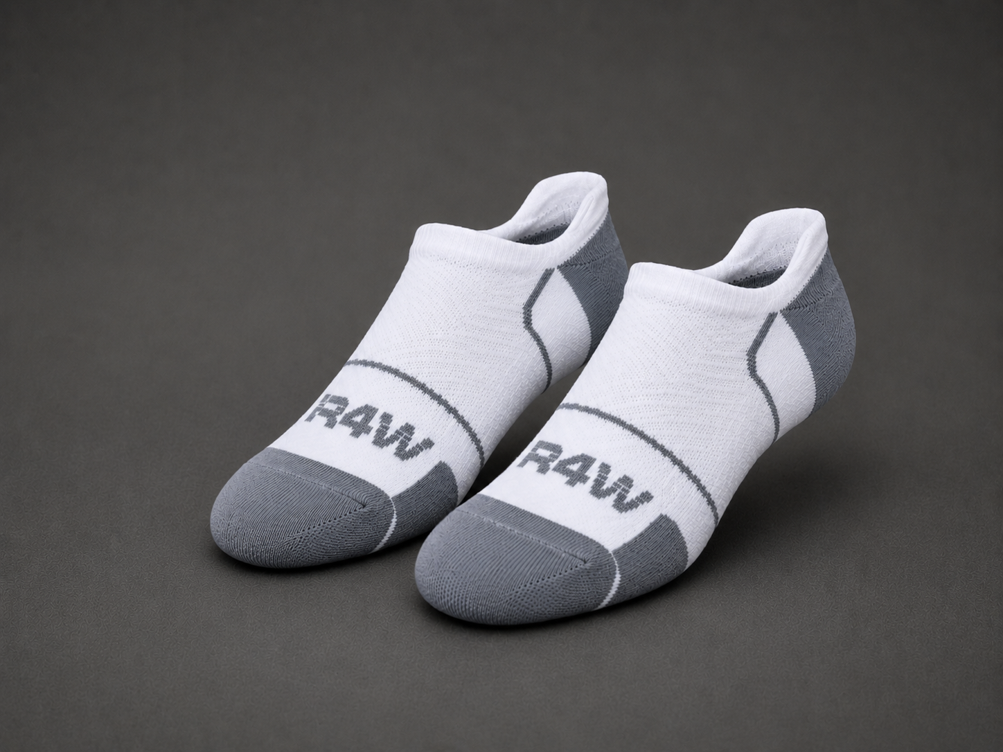 R4W COMPRESSION INVISI SOCKS WHITE/GREY