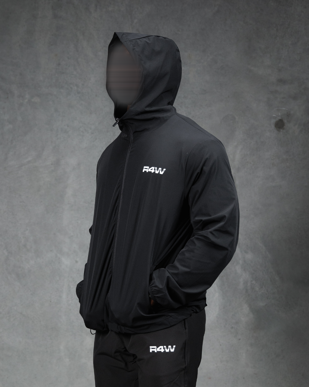 R4W ACTIVE WINDBREAKER JACKET BLACK