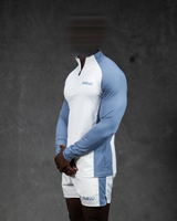R4W HYBRID QUARTER ZIP WHITE/LIGHT BLUE