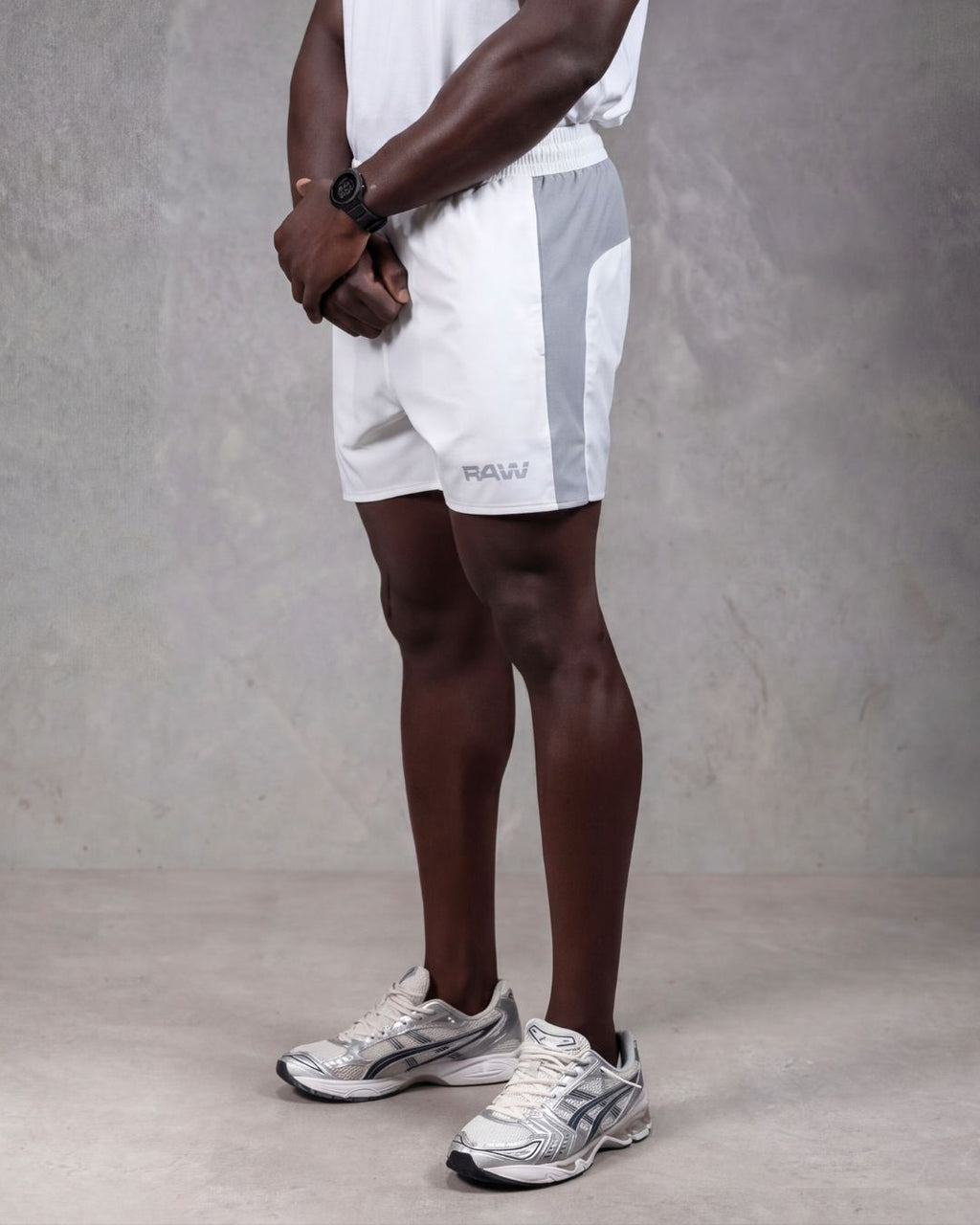 R4W HYBRID  SHORTS WHITE/GREY