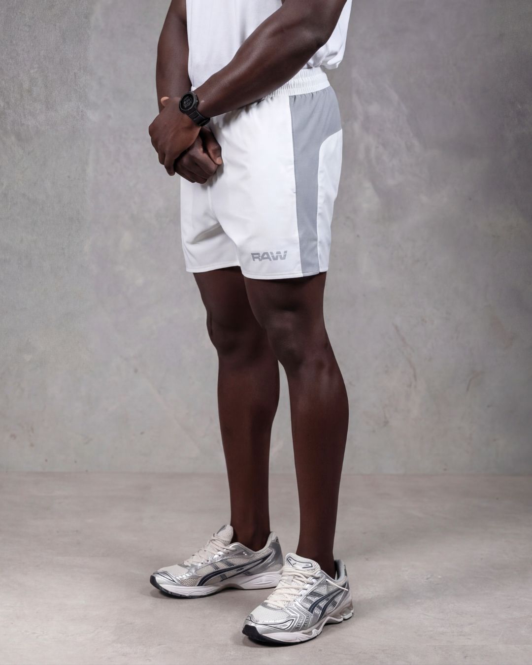 R4W HYBRID  SHORTS WHITE/GREY