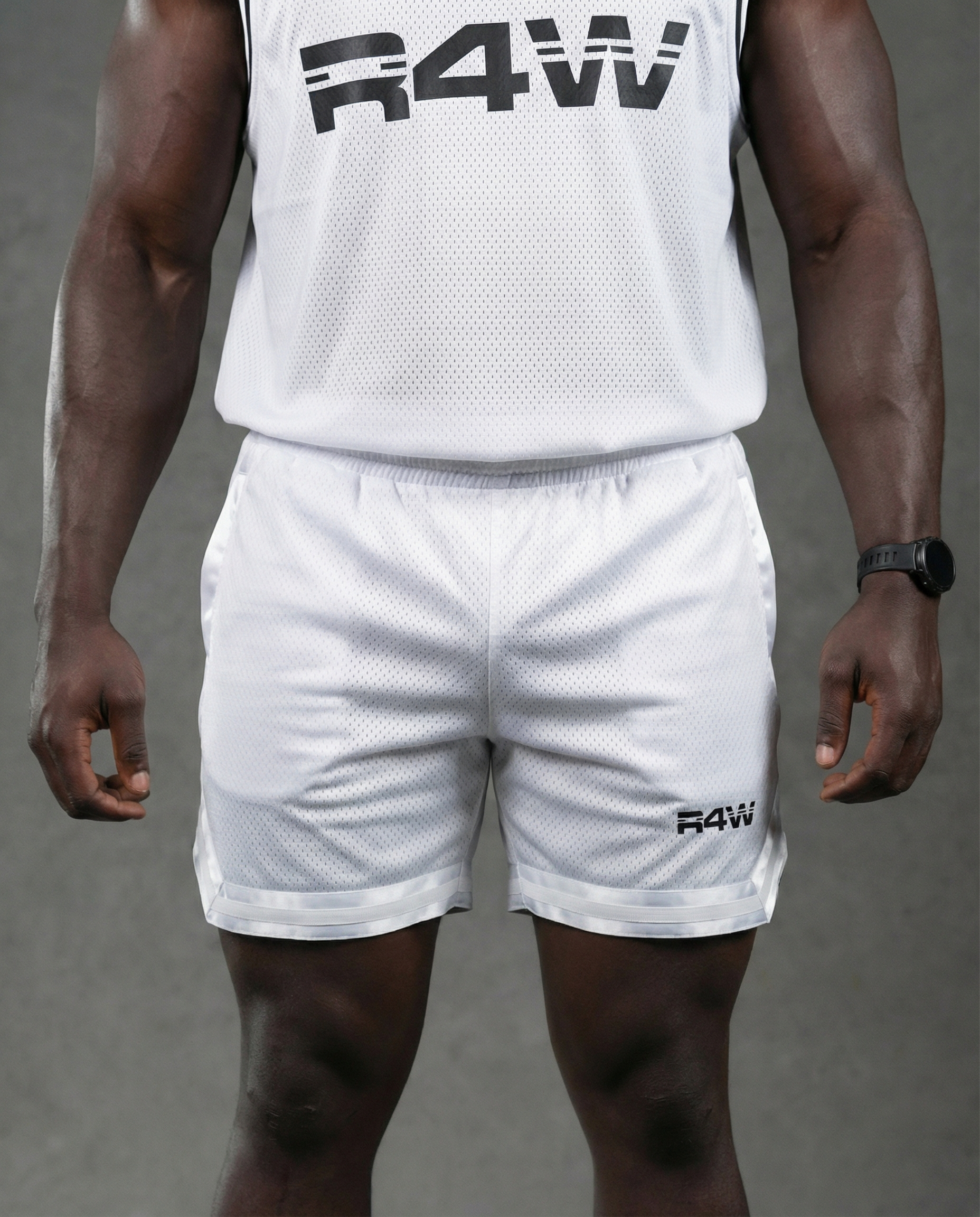 R4W BASKETBALL SHORTS WHITE