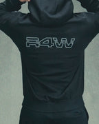 R4W FLEECE HOODIE OUTLINE BLACK
