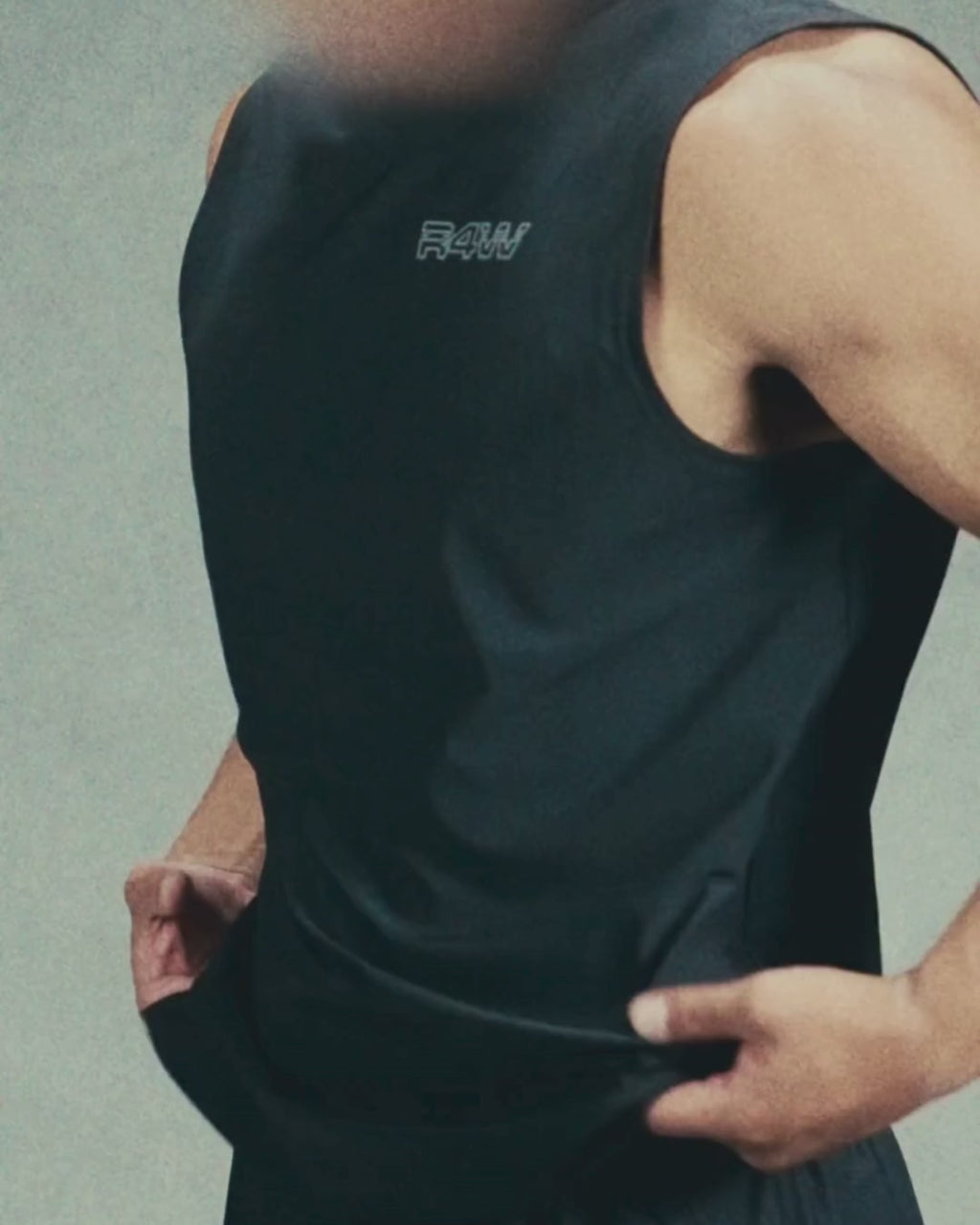 R4W PRO FLEX SINGLET OUTLINE BLACK